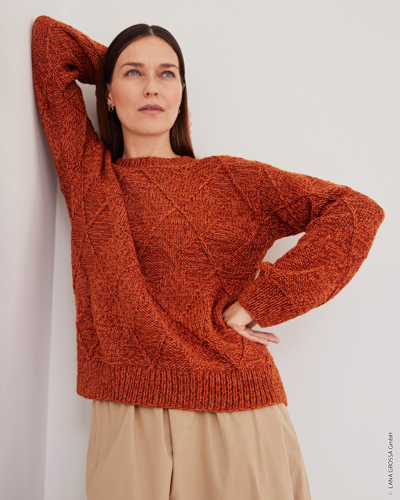 Strickset Pullover Mit Rauten Aus Ecopuno Und Merino Superiore Von Lana Grossa 1 Strickset Pullover Mit Rauten Aus Ecopuno Und Merino Superiore Von Lana Grossa