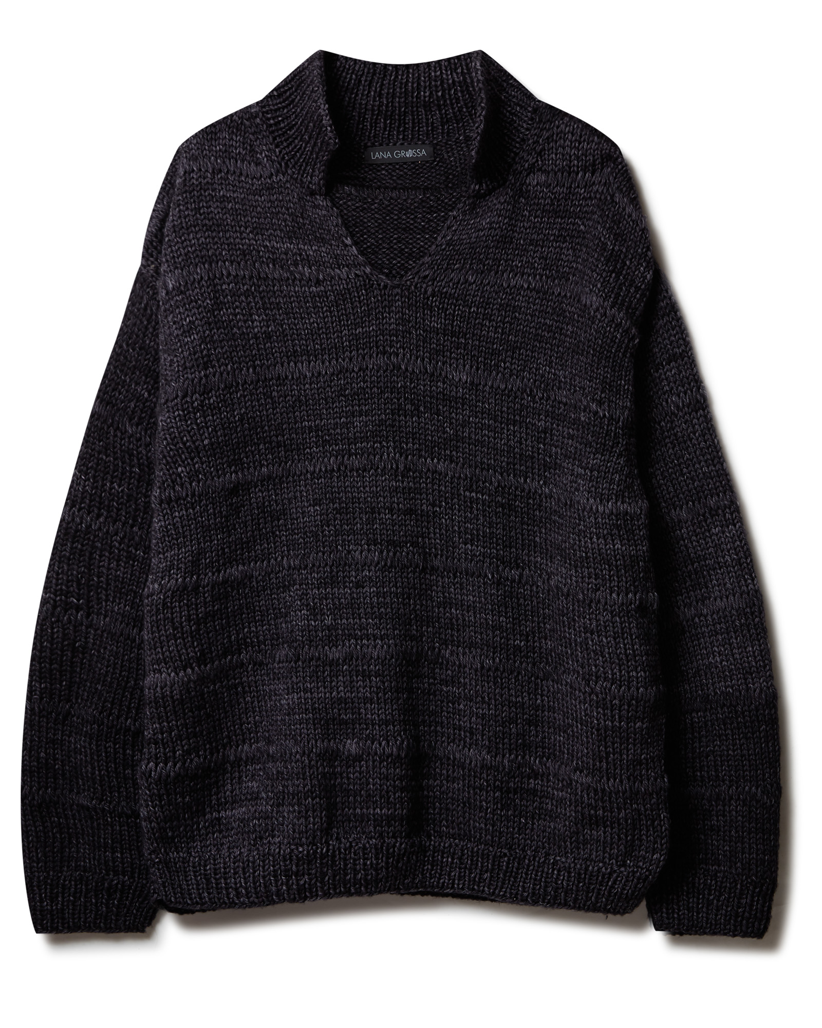 Strickset Pullover Mit Stehkragen Aus Vintage Chunky Von Lana Grossa 2 Strickset Pullover Mit Stehkragen Aus Vintage Chunky Von Lana Grossa – Bild 2