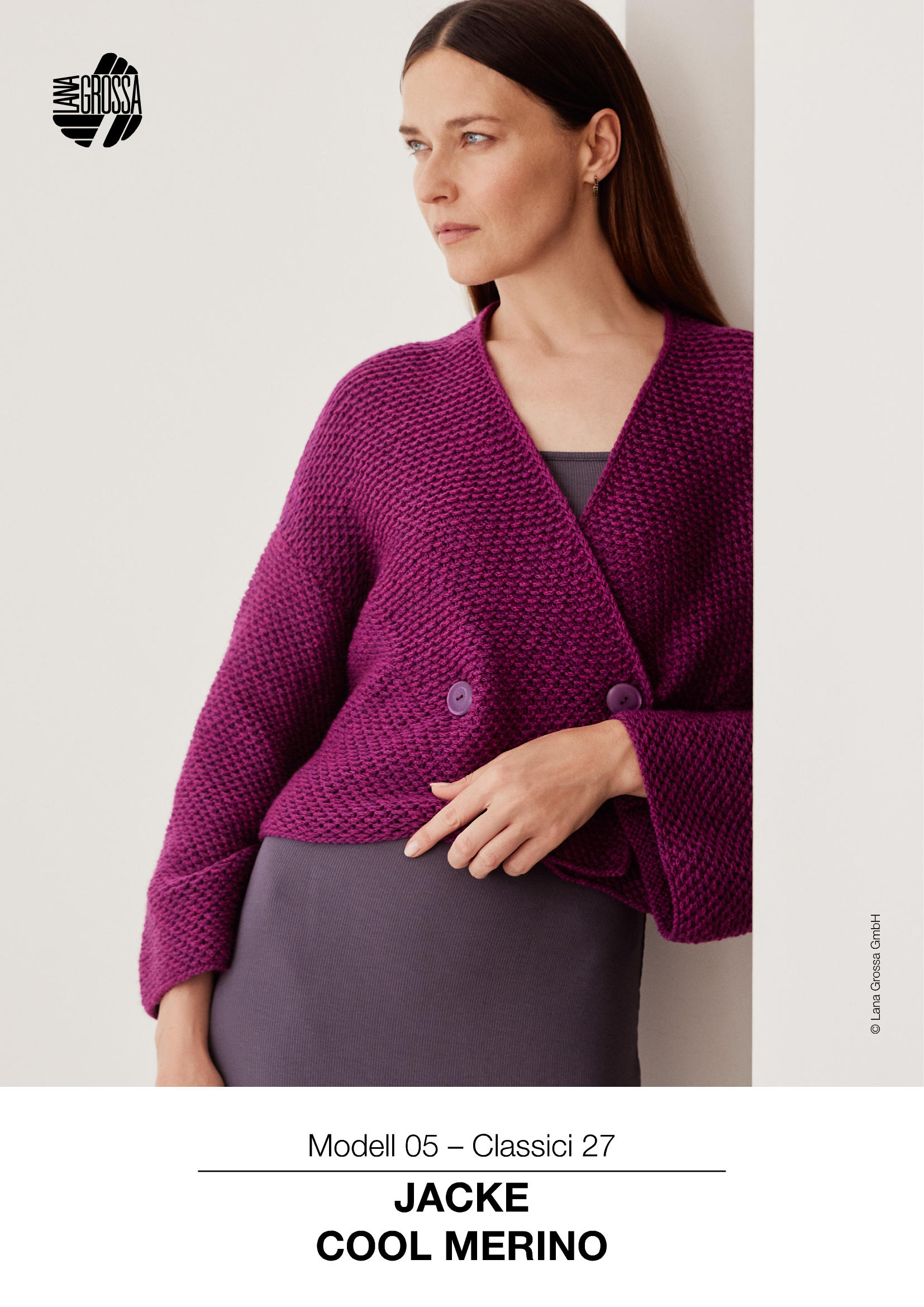 Strickset Jacke In Webmuster Aus Cool Merino Von Lana Grossa 1 Strickset Jacke In Webmuster Aus Cool Merino Von Lana Grossa
