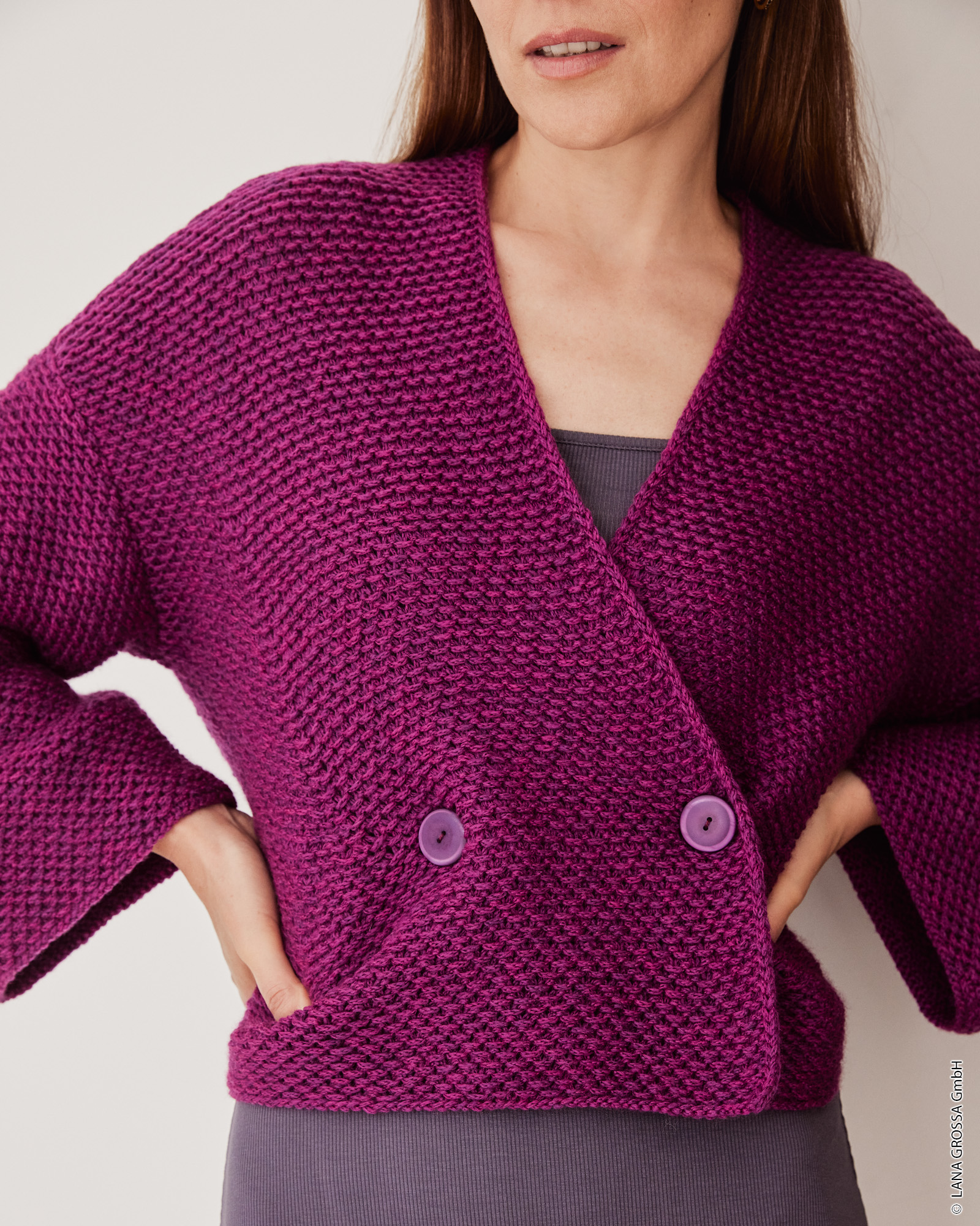 Strickset Jacke In Webmuster Aus Cool Merino Von Lana Grossa 3 Strickset Jacke In Webmuster Aus Cool Merino Von Lana Grossa – Bild 3