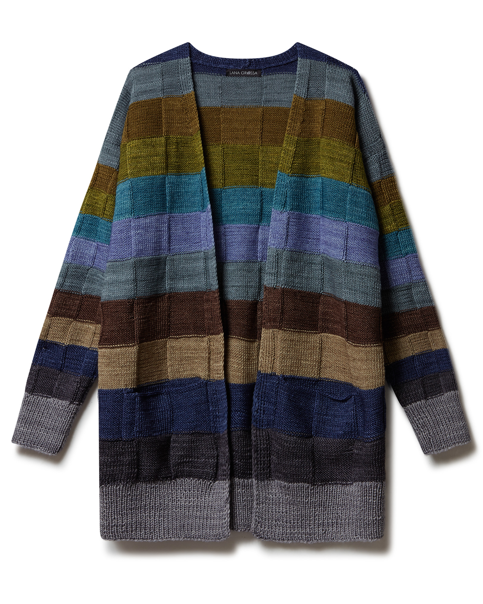 Strickset Cardigan In Schachbrettmuster Aus Cool Wool Vintage Von Lana Grossa 2 Strickset Cardigan In Schachbrettmuster Aus Cool Wool Vintage Von Lana Grossa – Bild 2