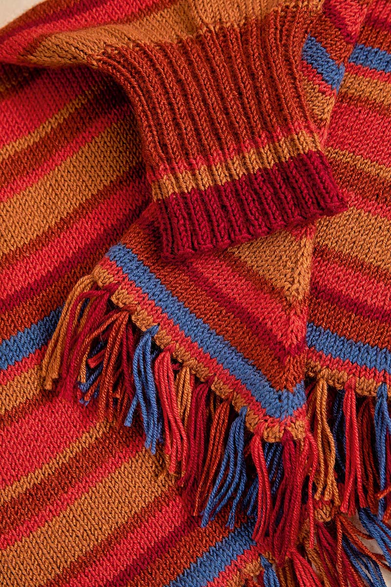 Strickset Poncho Mit Fransen Aus Atlantis Von Lang Yarns 4 Strickset Poncho Mit Fransen Aus Atlantis Von Lang Yarns – Bild 4