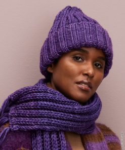 Strickset Rippenmütze aus Vintage Superchunky von Lana Grossa