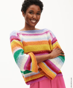 Strickset Streifenpullover aus Soffio von Lana Grossa
