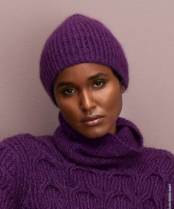 Strickset Rippenmütze aus Silkhair und Ecopuno von Lana Grossa
