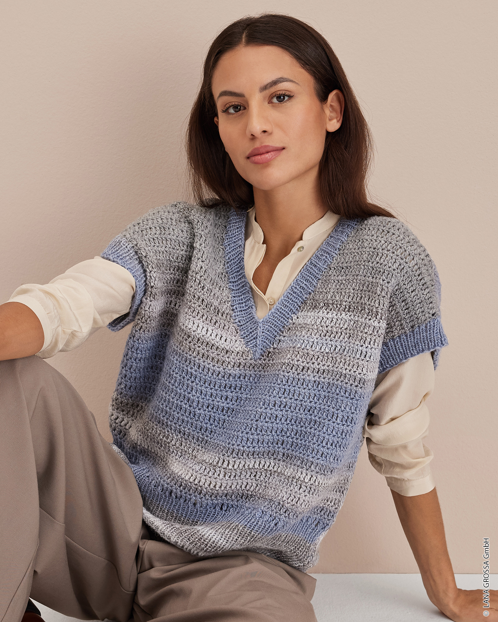Strickset Häkel-Pullunder Aus Gomitolo Gala Von Lana Grossa 1 Strickset Häkel-Pullunder Aus Gomitolo Gala Von Lana Grossa