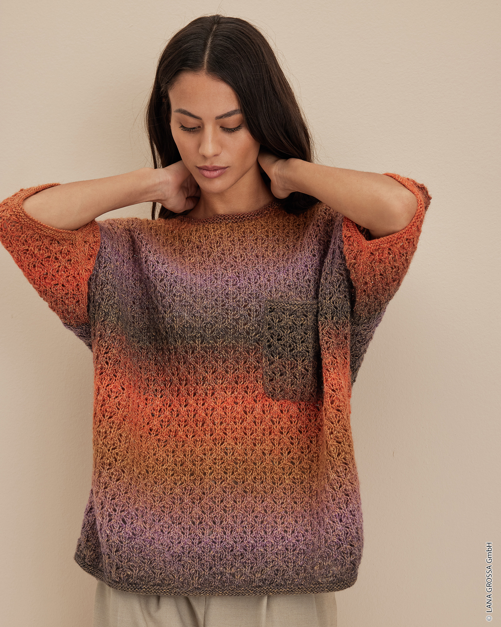 Strickset Shirt Mit Lochmuster Aus Gomitolo Gala Von Lana Grossa 1 Strickset Shirt Mit Lochmuster Aus Gomitolo Gala Von Lana Grossa