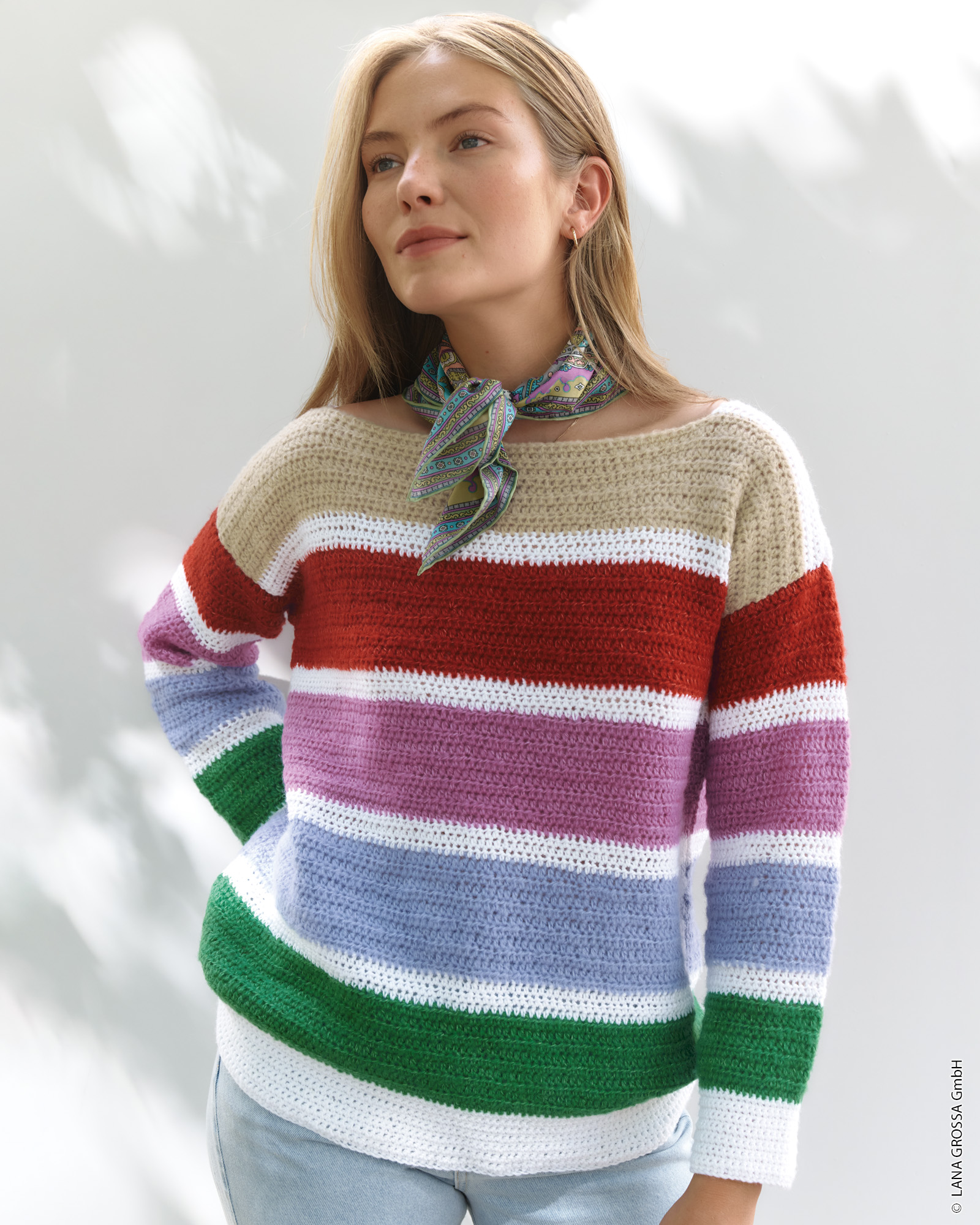 Strickset Blockstreifen Pullover Aus Ecopuno Und Soffio Von Lana Grossa 1 Strickset Blockstreifen Pullover Aus Ecopuno Und Soffio Von Lana Grossa