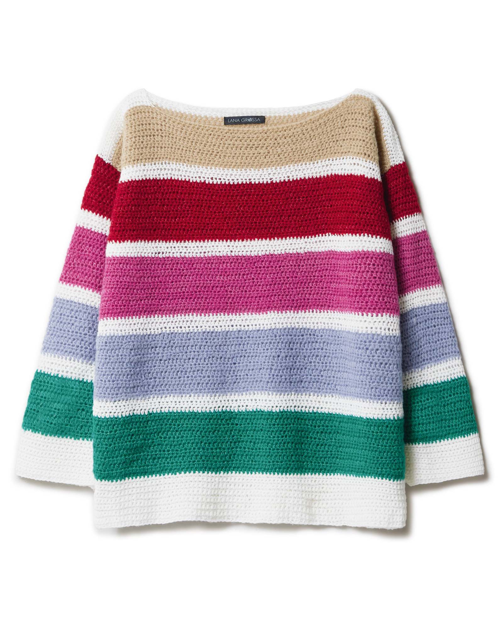 Strickset Blockstreifen Pullover Aus Ecopuno Und Soffio Von Lana Grossa 2 Strickset Blockstreifen Pullover Aus Ecopuno Und Soffio Von Lana Grossa – Bild 2