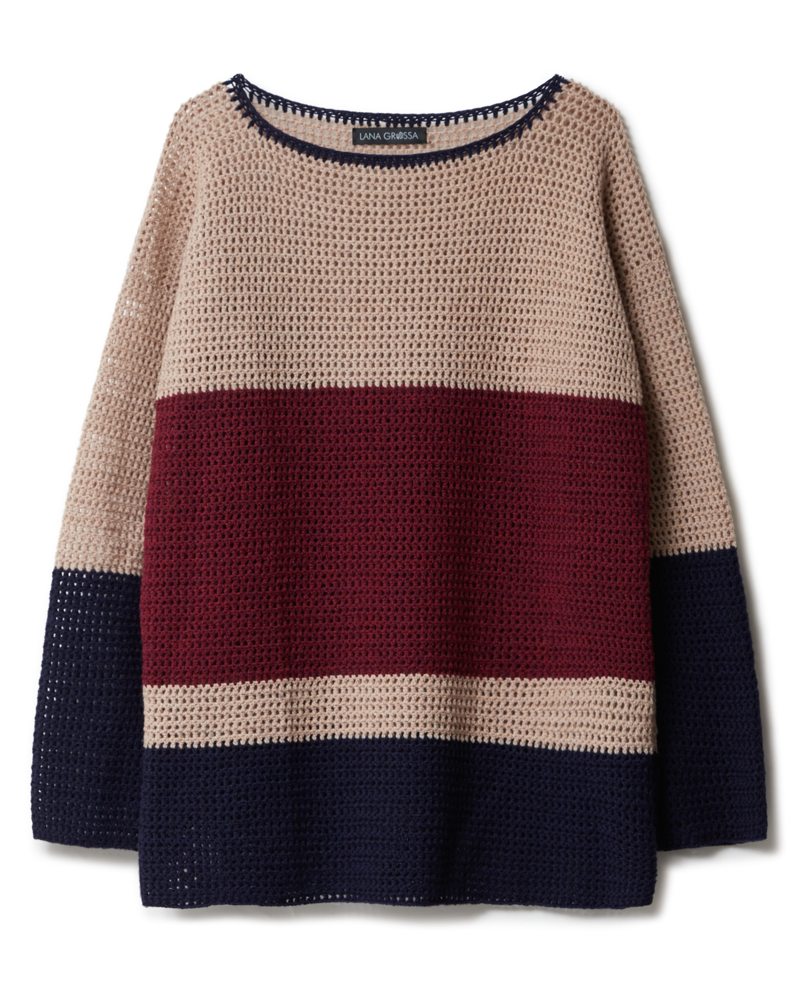 Strickset Pullover In Filetmuster Aus Cashmere 16 Fine Von Lana Grossa 2 Strickset Pullover In Filetmuster Aus Cashmere 16 Fine Von Lana Grossa – Bild 2
