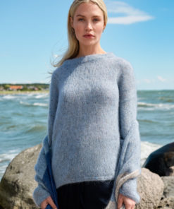 Strickset Rundhalspullover aus Natural Superkid Tweed von Lana Grossa