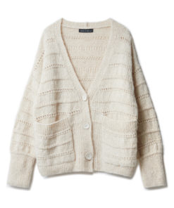 Strickset Cardigan Mit Lochmusterstreifen Aus Natural Alpaca Pelo Von Lana Grossa 4 Strickset Cardigan Mit Lochmusterstreifen Aus Natural Alpaca Pelo Von Lana Grossa – Bild 2