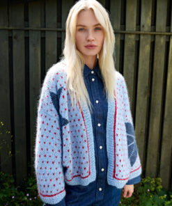 Strickset Jacquard-cardigan aus Ecopuno und Silkhair von Lana Grossa