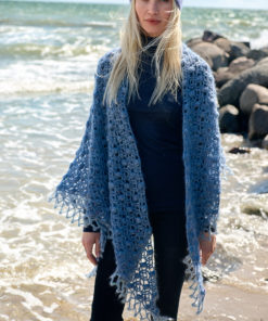 Strickset Häkeltuch Mit Borte aus Natural Superkid Tweed von Lana Grossa