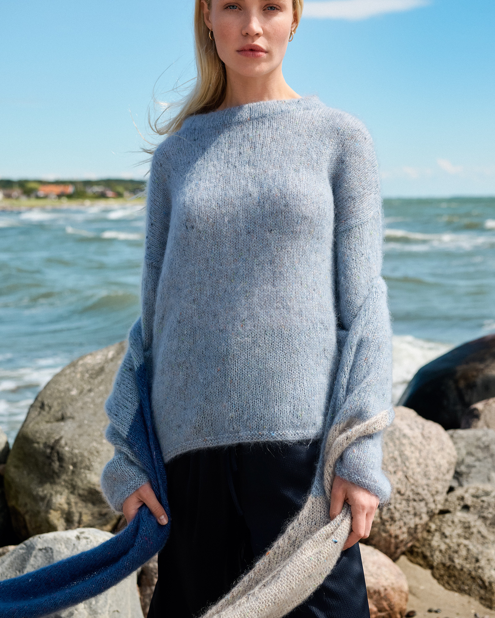 Strickset Diagonaler Schal Aus Natural Superkid Tweed Von Lana Grossa 3 Strickset Diagonaler Schal Aus Natural Superkid Tweed Von Lana Grossa – Bild 3