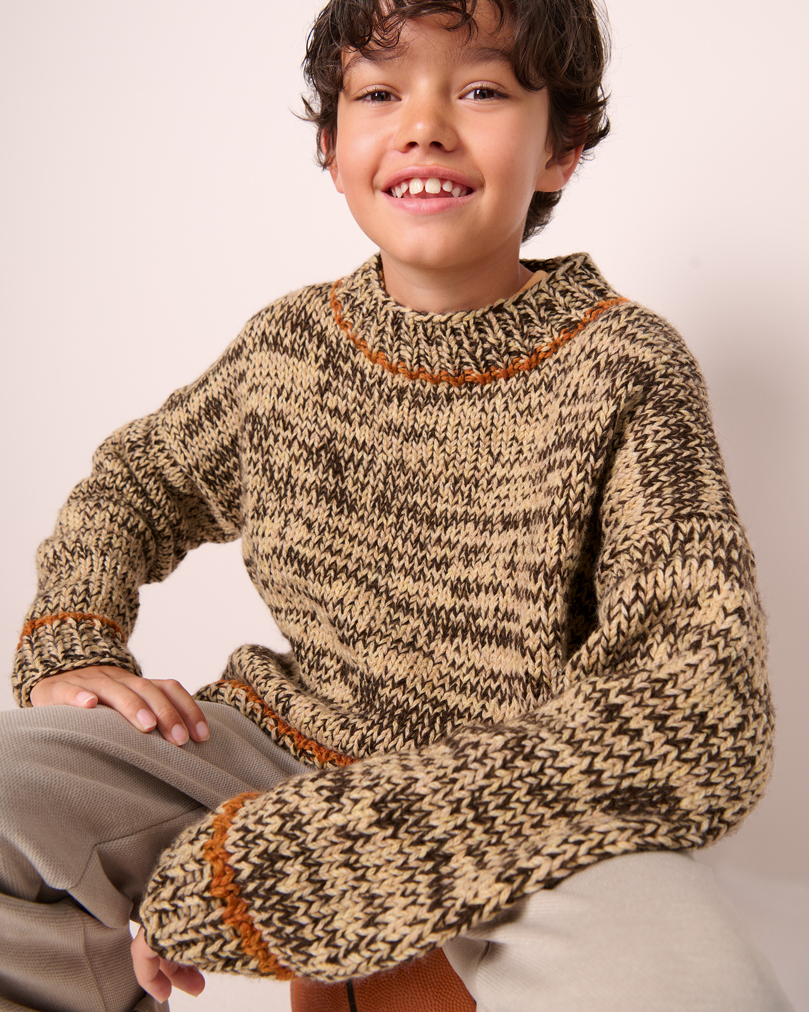 Strickset Melierter Pullover Aus Ecopuno, Cool Merino Und Cool Merino Big Von Lana Grossa 1 Strickset Melierter Pullover Aus Ecopuno, Cool Merino Und Cool Merino Big Von Lana Grossa