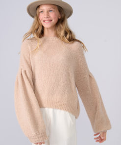 Strickset Pullover Mit Puffärmeln aus Soffio und Setasuri von Lana Grossa