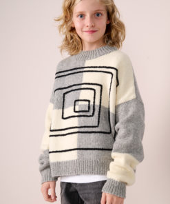 Strickset Karo-pullover Mit Aufgehäkelten Linien aus Cool Merino von Lana Grossa