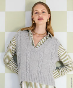 Strickset Pullunder Mit Zopfmuster aus Cashmere Pure von Lana Grossa