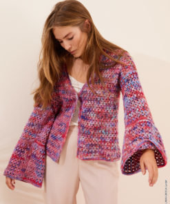 Strickset Jacke Mit Gittermuster Aus Cotonella Multi Von Lana Grossa 5 Strickset Jacke Mit Gittermuster Aus Cotonella Multi Von Lana Grossa – Bild 3