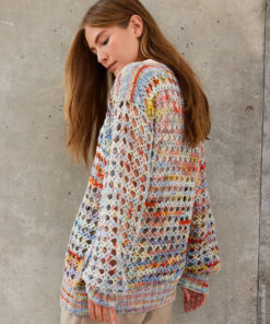 Strickset Pullover Mit Gittermuster Aus Cotonella Multi Von Lana Grossa 5 Strickset Pullover Mit Gittermuster Aus Cotonella Multi Von Lana Grossa – Bild 3