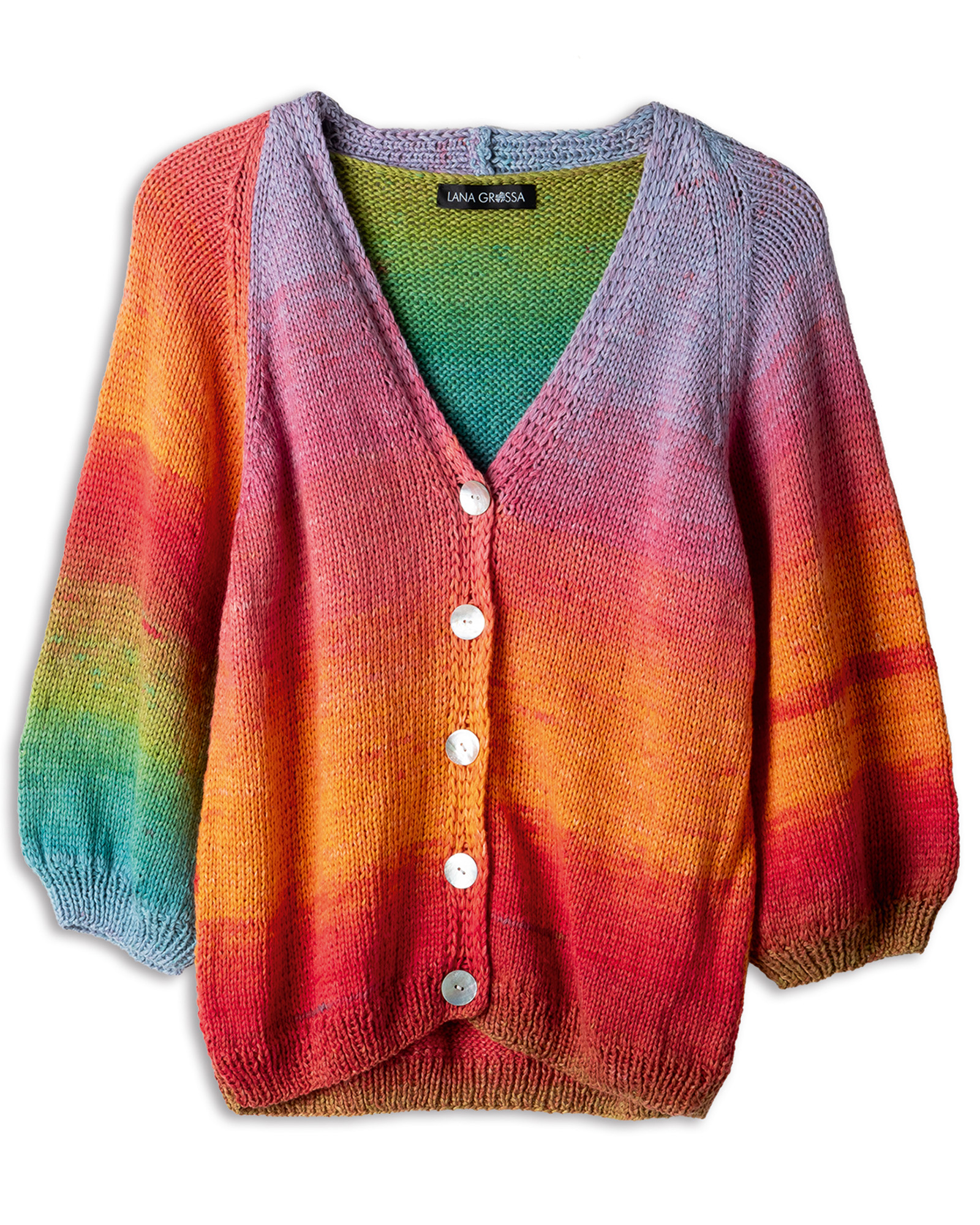 Strickset Raglanjacke Mit Hebe-Rippenmuster Aus Cotonella Von Lana Grossa 2 Strickset Raglanjacke Mit Hebe-Rippenmuster Aus Cotonella Von Lana Grossa – Bild 2