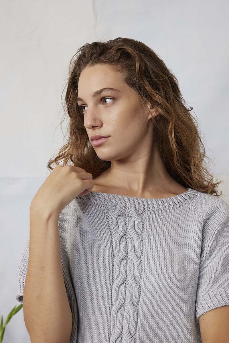 Strickset Kurzarmpullover Top Down Aus Norma Von Lang Yarns 3 Strickset Kurzarmpullover Top Down Aus Norma Von Lang Yarns – Bild 3