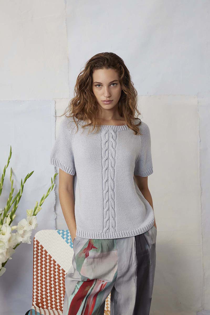Strickset Kurzarmpullover Top Down Aus Norma Von Lang Yarns 4 Strickset Kurzarmpullover Top Down Aus Norma Von Lang Yarns – Bild 4