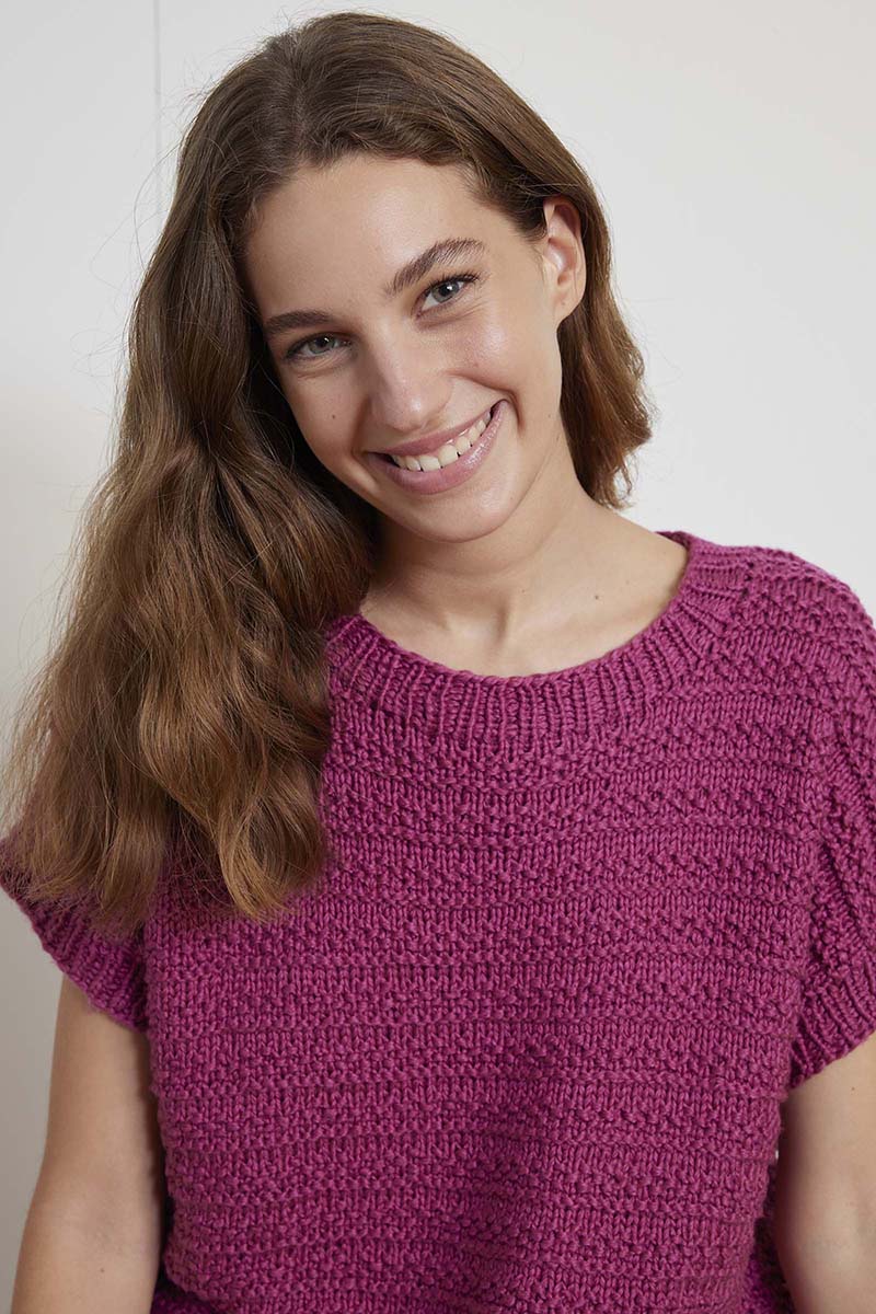 Strickset Kurzarmpullover Aus Amira Von Lang Yarns 2 Strickset Kurzarmpullover Aus Amira Von Lang Yarns – Bild 2