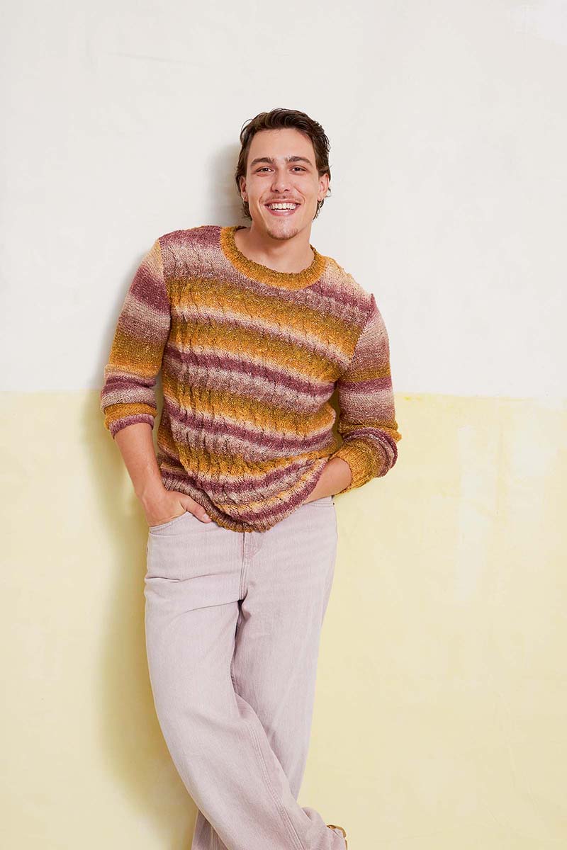 Strickset Herrenpullover Aus Linello Von Lang Yarns 1 Strickset Herrenpullover Aus Linello Von Lang Yarns