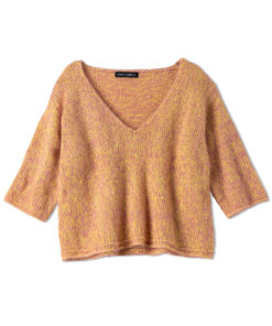Strickset V-Pullover Glatt Rechts Mit Dreiviertelärmeln Aus Summer Cashmere Und Silkhair Von Lana Grossa 3 Strickset V-Pullover Glatt Rechts Mit Dreiviertelärmeln Aus Summer Cashmere Und Silkhair Von Lana Grossa – Bild 2