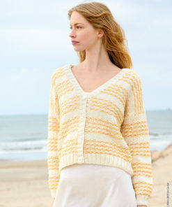 Strickset Jacke Mit Hebemaschenmuster aus Summer Softness und Bottoni von Lana Grossa