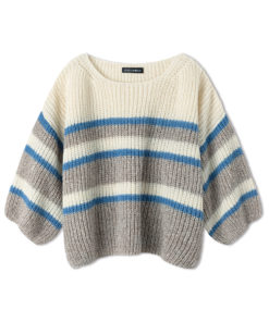 Strickset Pullover Im Halbpatentmuster Mit Streifen Aus Soffio Von Lana Grossa 4 Strickset Pullover Im Halbpatentmuster Mit Streifen Aus Soffio Von Lana Grossa – Bild 2