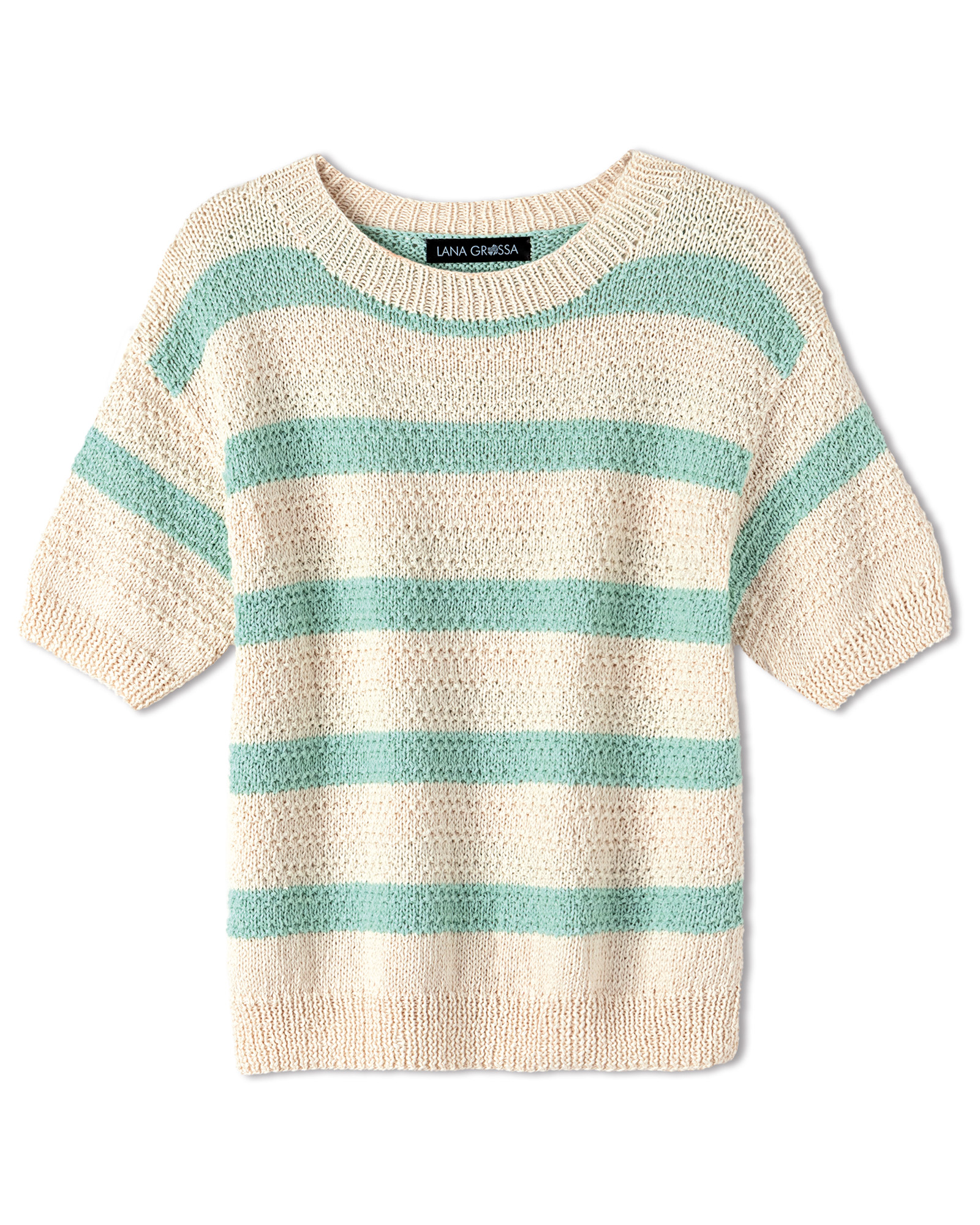 Strickset Pullover Im Strukturmuster Mit Streifen Aus Summer Cashmere Von Lana Grossa 2 Strickset Pullover Im Strukturmuster Mit Streifen Aus Summer Cashmere Von Lana Grossa – Bild 2