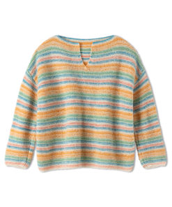 Strickset Pullover Kraus Rechts In Streifen Aus Soffio Von Lana Grossa 3 Strickset Pullover Kraus Rechts In Streifen Aus Soffio Von Lana Grossa – Bild 2