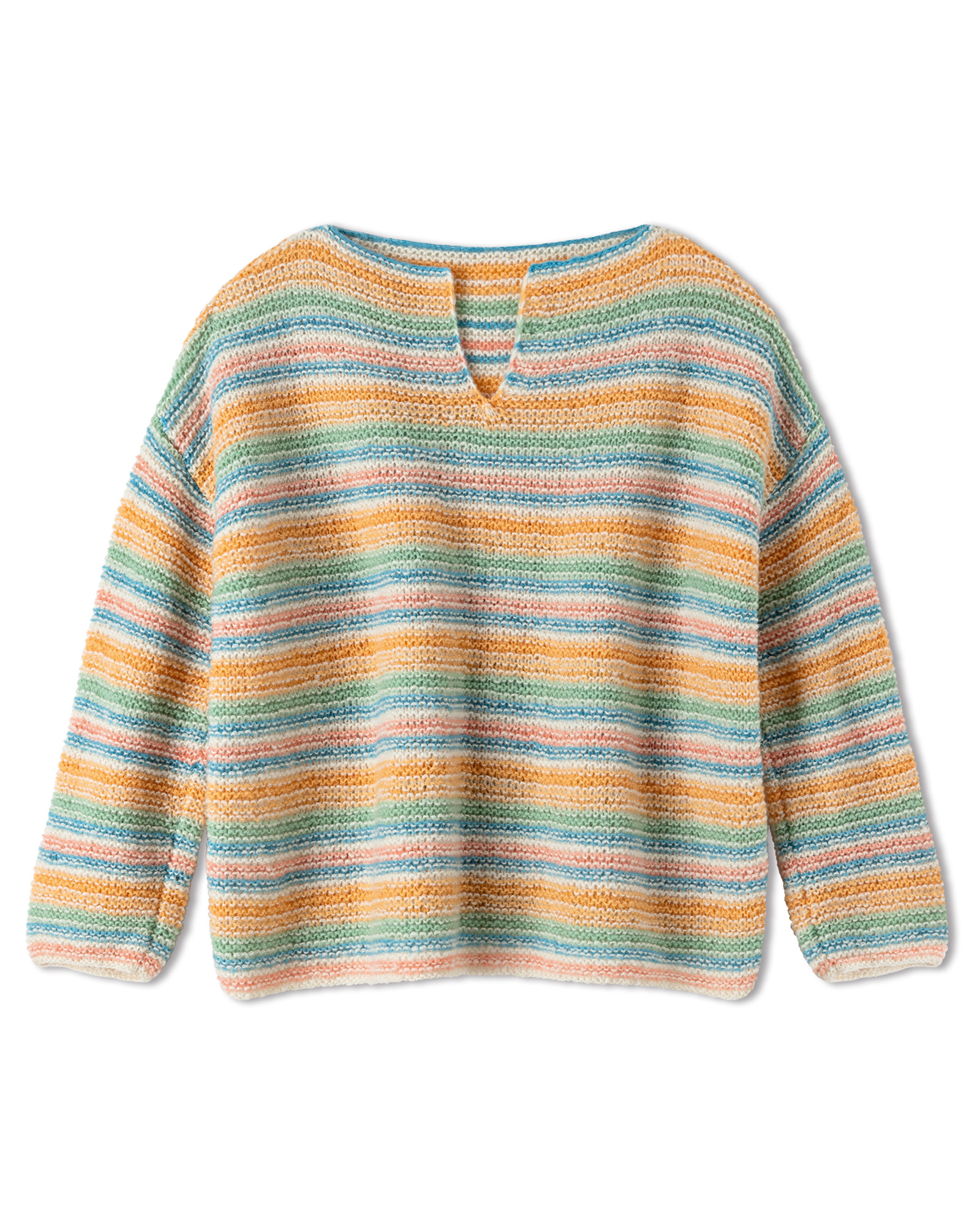 Strickset Pullover Kraus Rechts In Streifen Aus Soffio Von Lana Grossa 2 Strickset Pullover Kraus Rechts In Streifen Aus Soffio Von Lana Grossa – Bild 2
