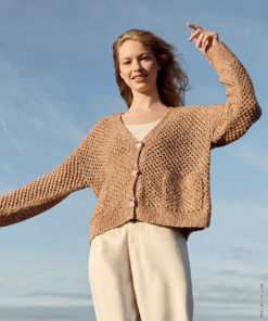 Strickset Jacke Im Gitterlochmuster aus Bottoni von Lana Grossa