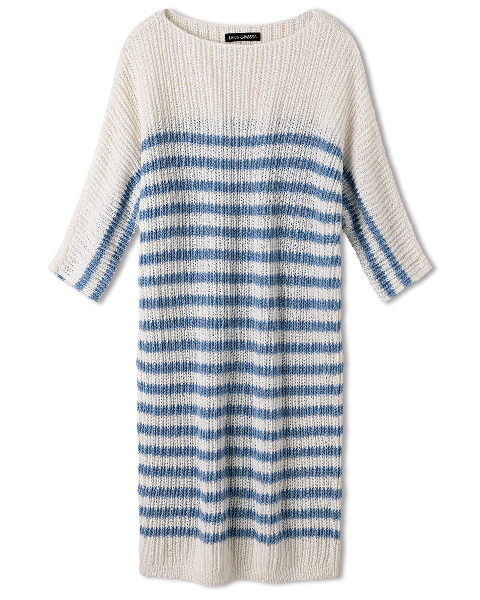 Strickset Kleid Im Halbpatentmuster Mit Streifen Aus Ecopuno Von Lana Grossa 2 Strickset Kleid Im Halbpatentmuster Mit Streifen Aus Ecopuno Von Lana Grossa – Bild 2