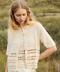 Strickset Jacke Mit Kreuzstäbchen Und Stäbchen aus Summer Cashmere von Lana Grossa
