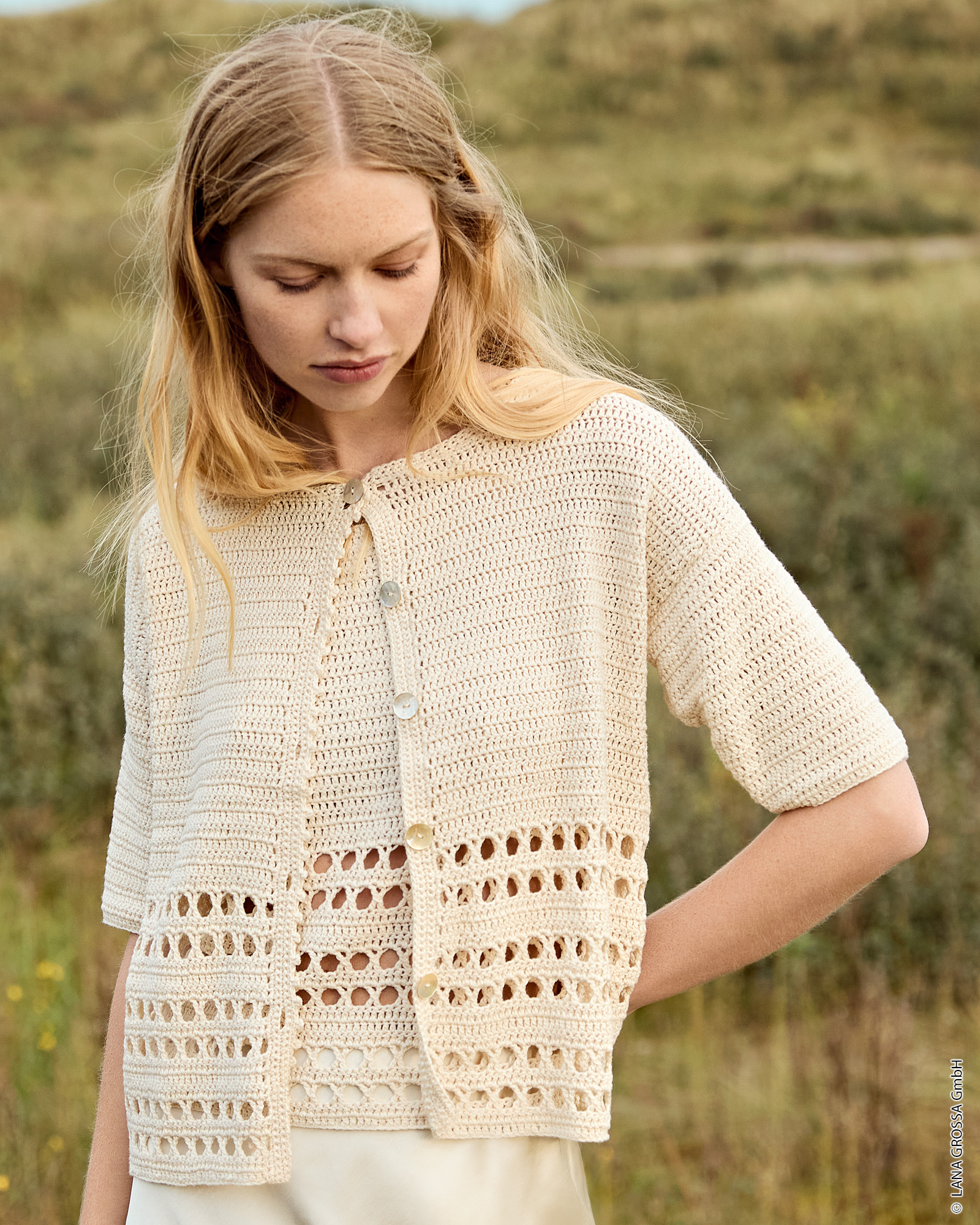 Strickset Jacke Mit Kreuzstäbchen Und Stäbchen Aus Summer Cashmere Von Lana Grossa 1 Strickset Jacke Mit Kreuzstäbchen Und Stäbchen Aus Summer Cashmere Von Lana Grossa