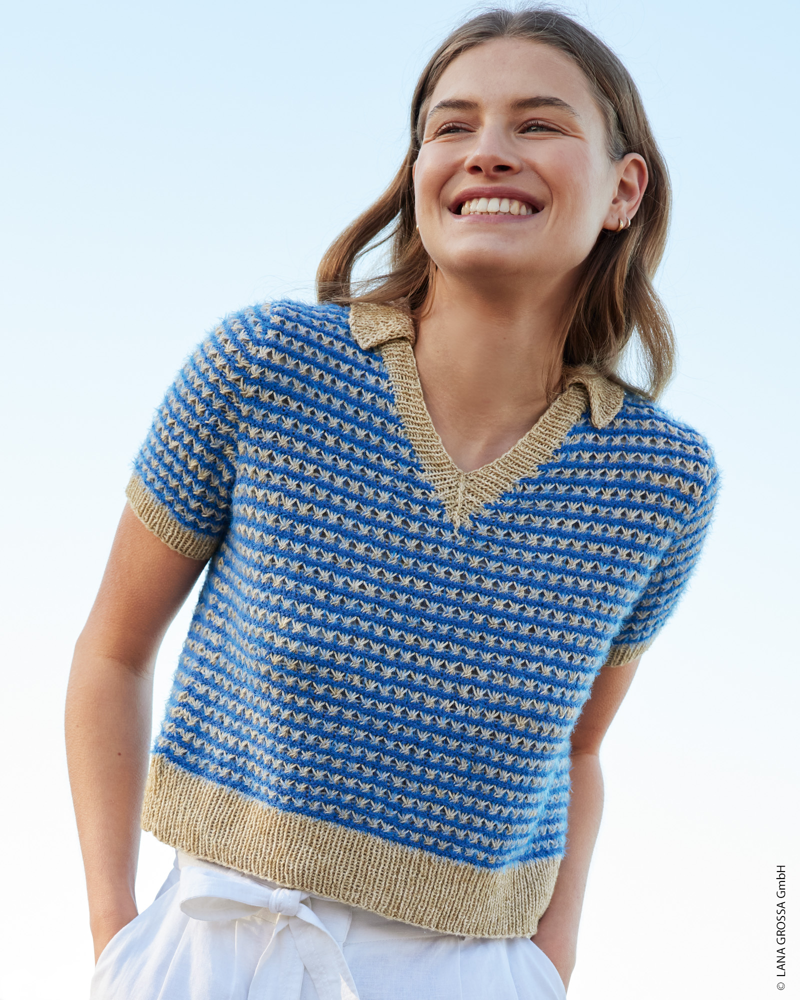 Strickset Shirt Mit Kragen Aus Diversa Und Per Fortuna Gots Von Lana Grossa 1 Strickset Shirt Mit Kragen Aus Diversa Und Per Fortuna Gots Von Lana Grossa