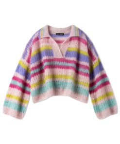 Strickset Gestreifter Pullover Mit Lochmuster Aus Natural Superkid Tweed Von Lana Grossa 4 Strickset Gestreifter Pullover Mit Lochmuster Aus Natural Superkid Tweed Von Lana Grossa – Bild 2