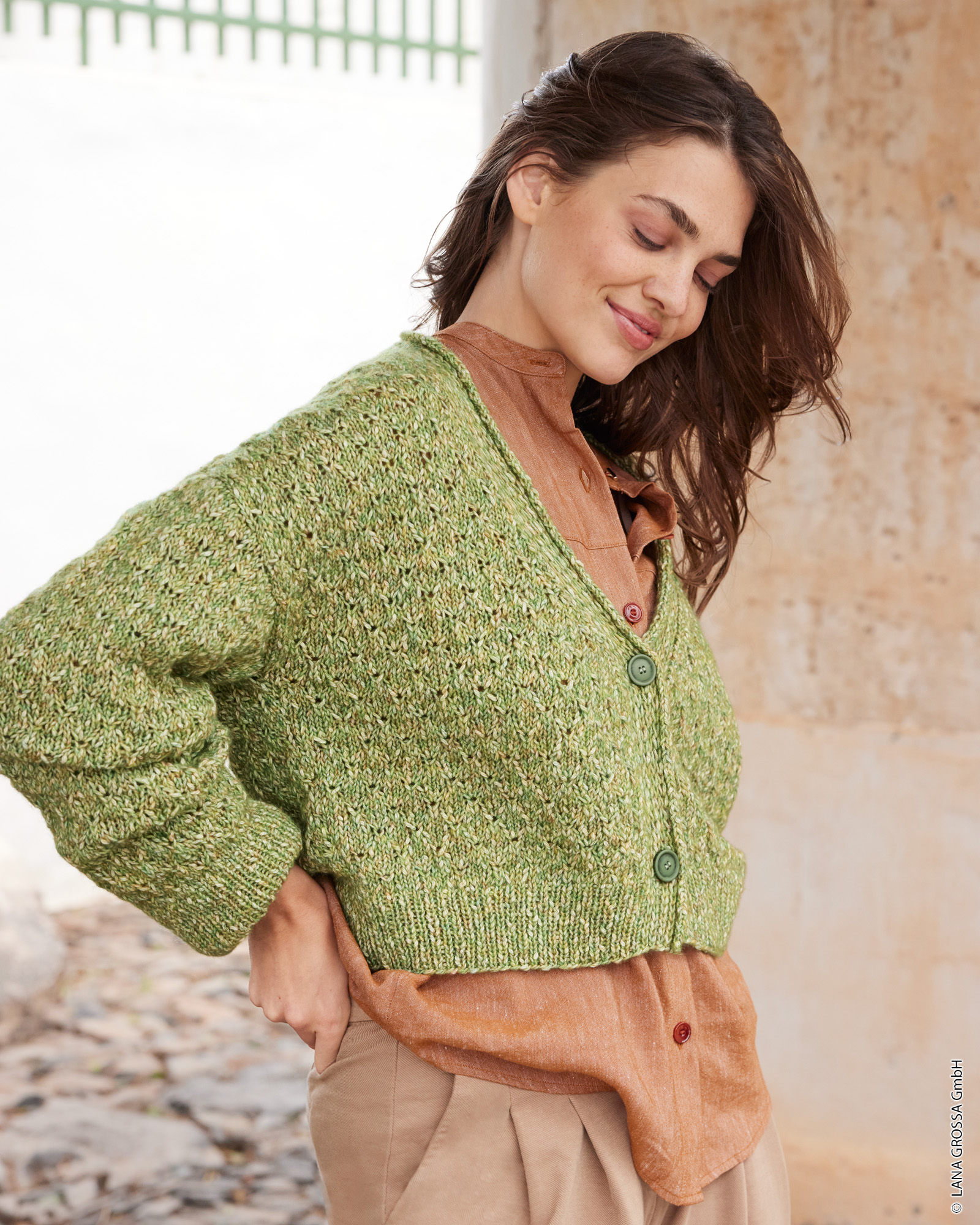Strickset Jacke Im Lochmuster Aus Bottoni Von Lana Grossa 1 Strickset Jacke Im Lochmuster Aus Bottoni Von Lana Grossa