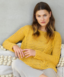 Strickset Pullover Mit Gittermuster aus Ecopuno von Lana Grossa
