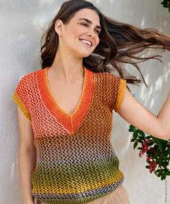 Strickset Pullunder Mit Angestrickten Miniärmeln aus Cotonella von Lana Grossa