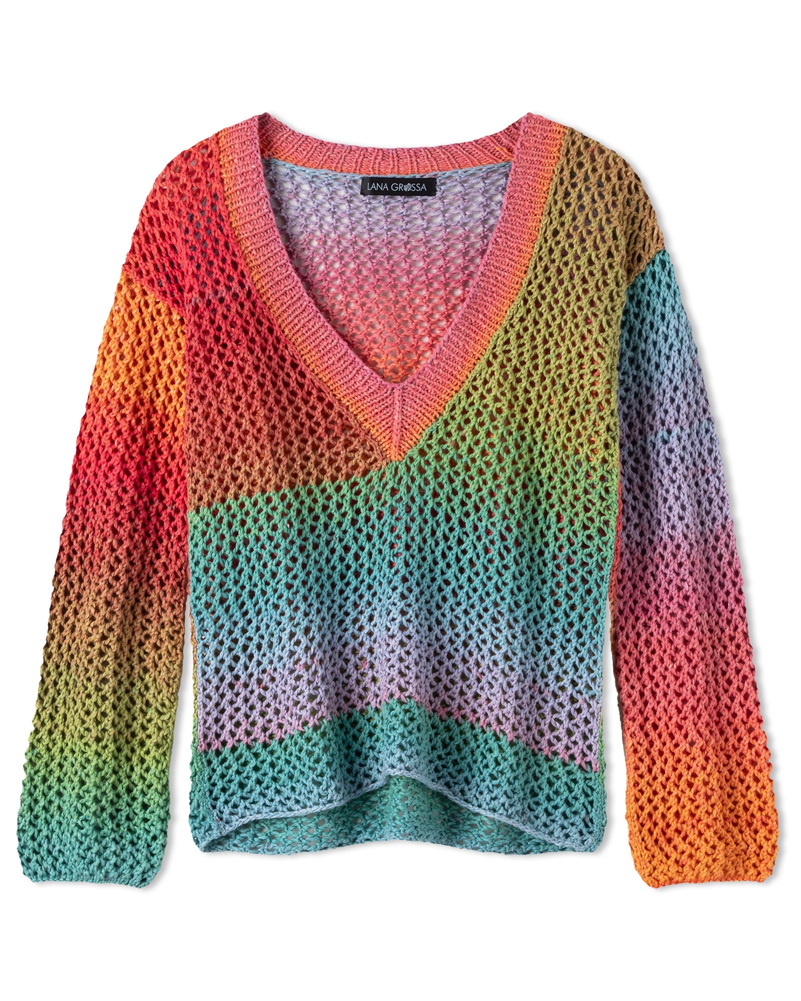 Strickset Pullover Mit Langen Ärmeln Aus Cotonella Von Lana Grossa 2 Strickset Pullover Mit Langen Ärmeln Aus Cotonella Von Lana Grossa – Bild 2