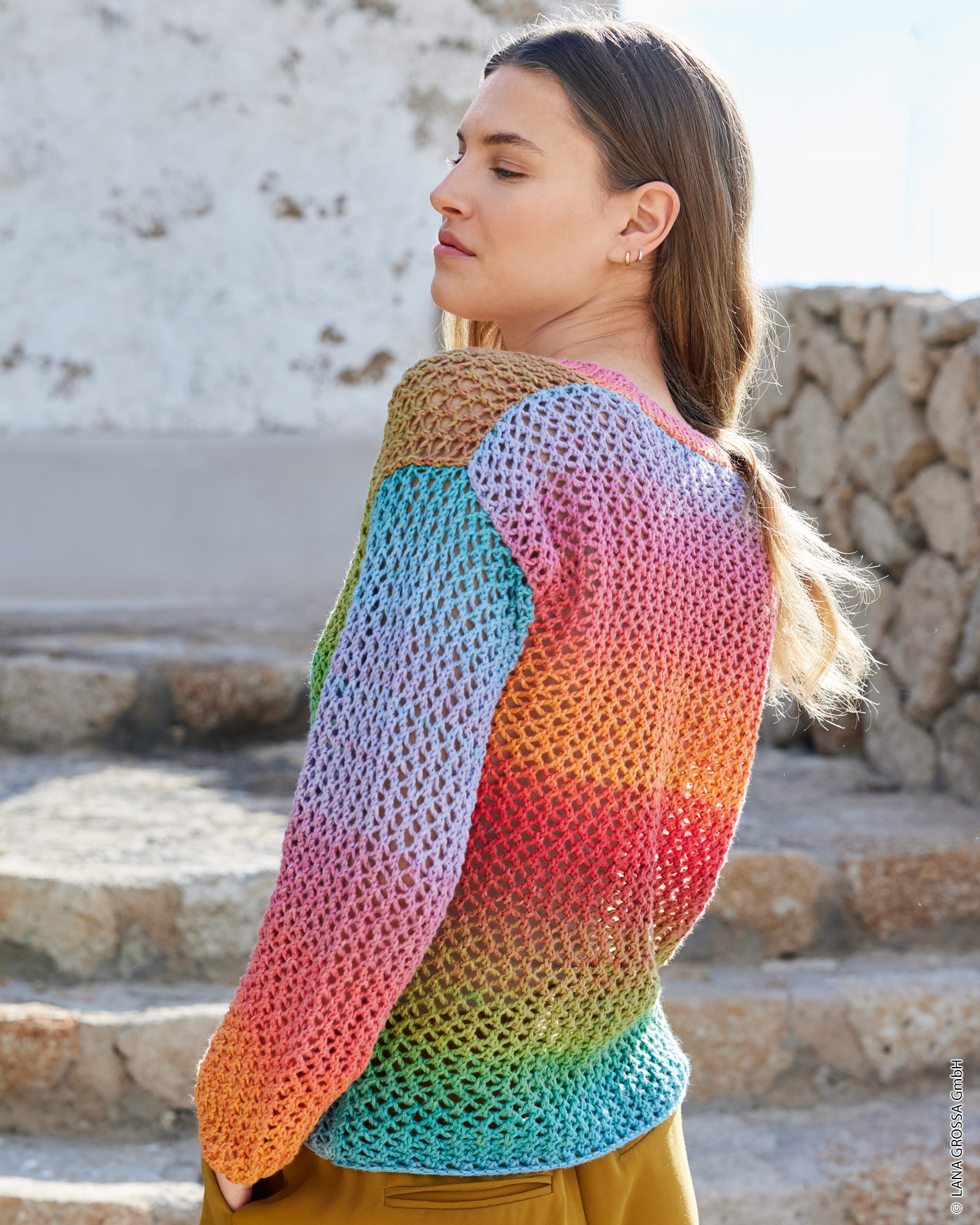 Strickset Pullover Mit Langen Ärmeln Aus Cotonella Von Lana Grossa 3 Strickset Pullover Mit Langen Ärmeln Aus Cotonella Von Lana Grossa – Bild 3