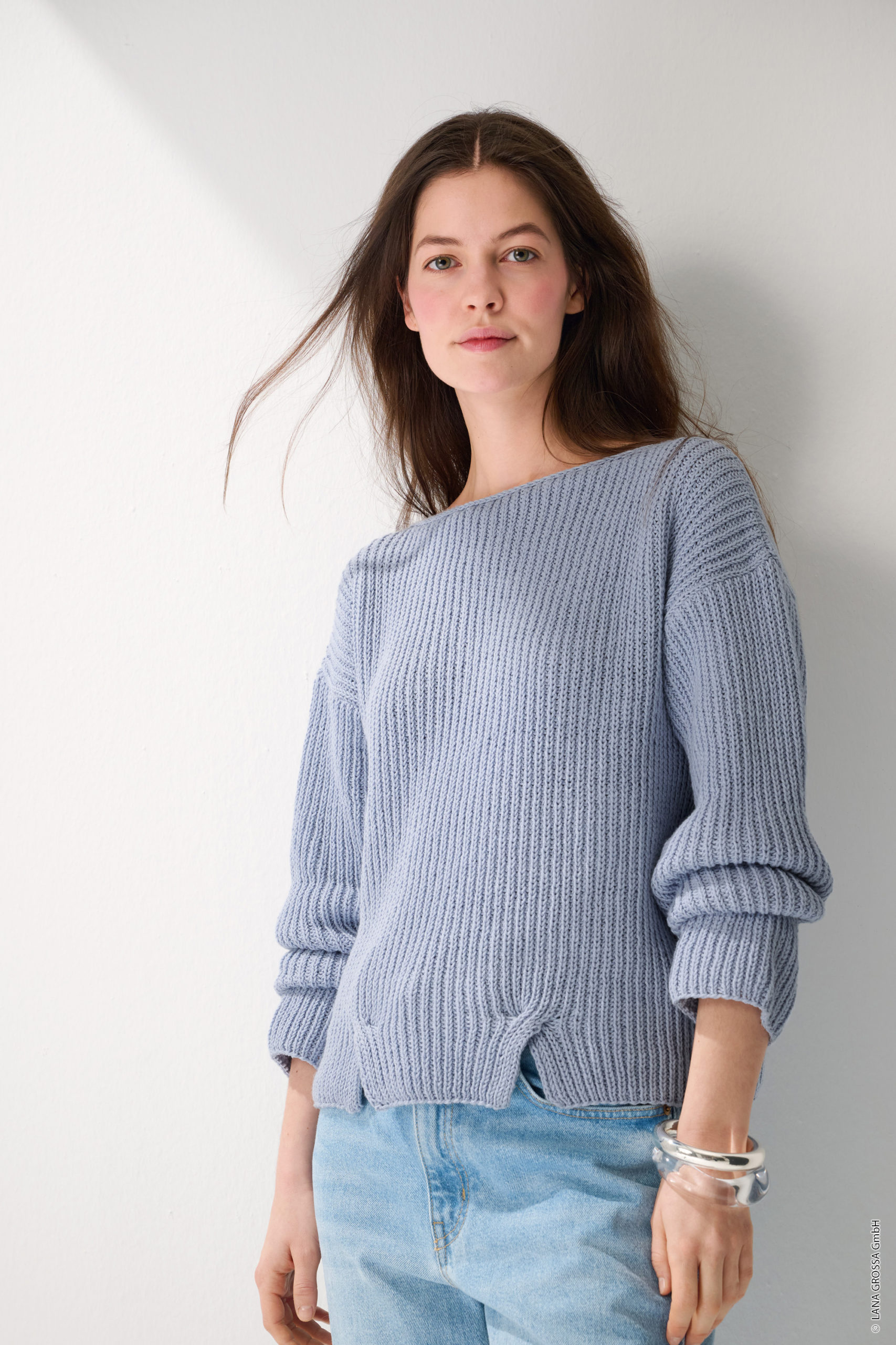 Strickset Pullover Mit Zopf Aus Elastico Von Lana Grossa 1 Strickset Pullover Mit Zopf Aus Elastico Von Lana Grossa