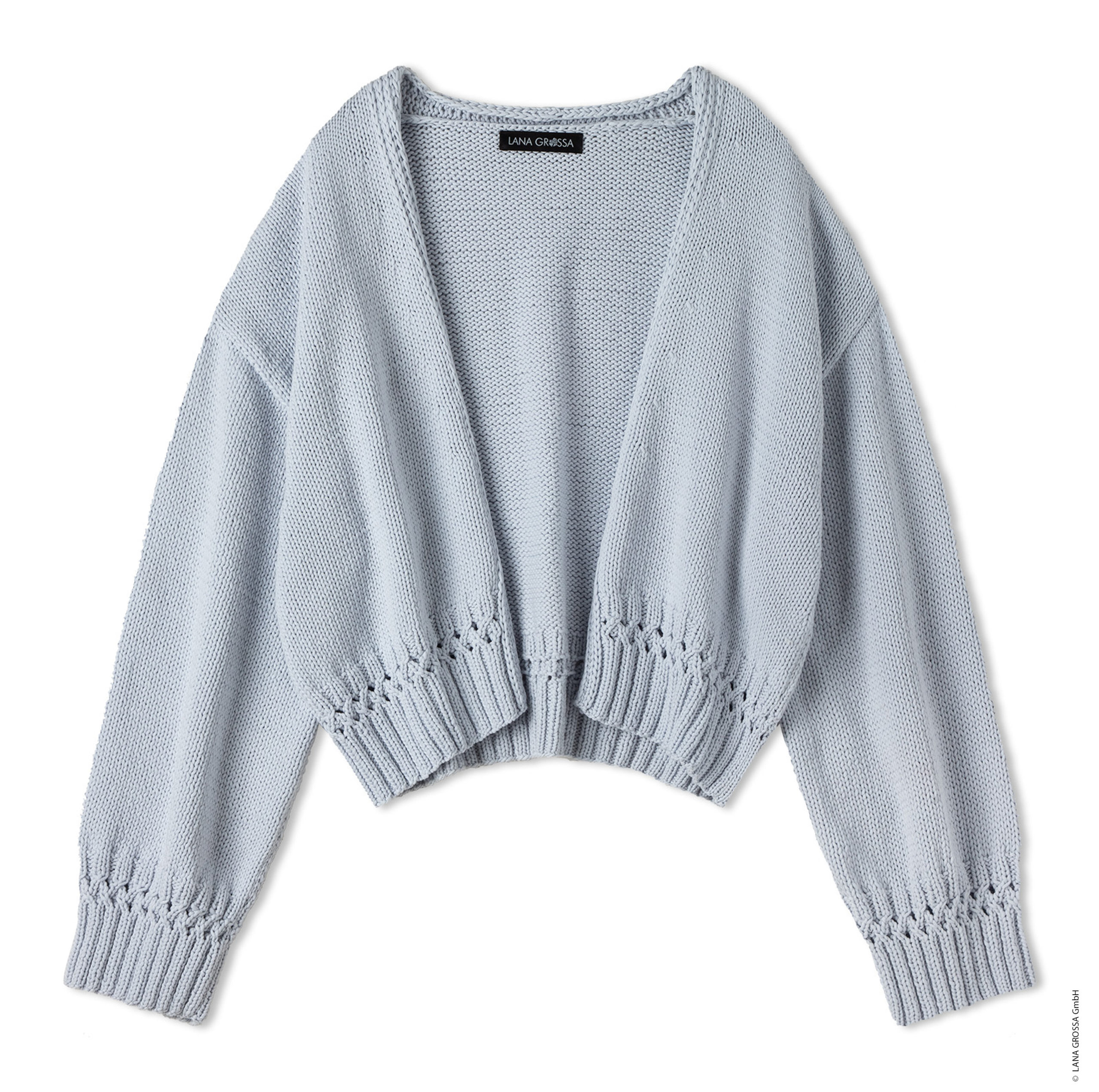 Strickset Cardigan Mit Zopfmuster-Details Aus Promessa Von Lana Grossa 2 Strickset Cardigan Mit Zopfmuster-Details Aus Promessa Von Lana Grossa – Bild 2