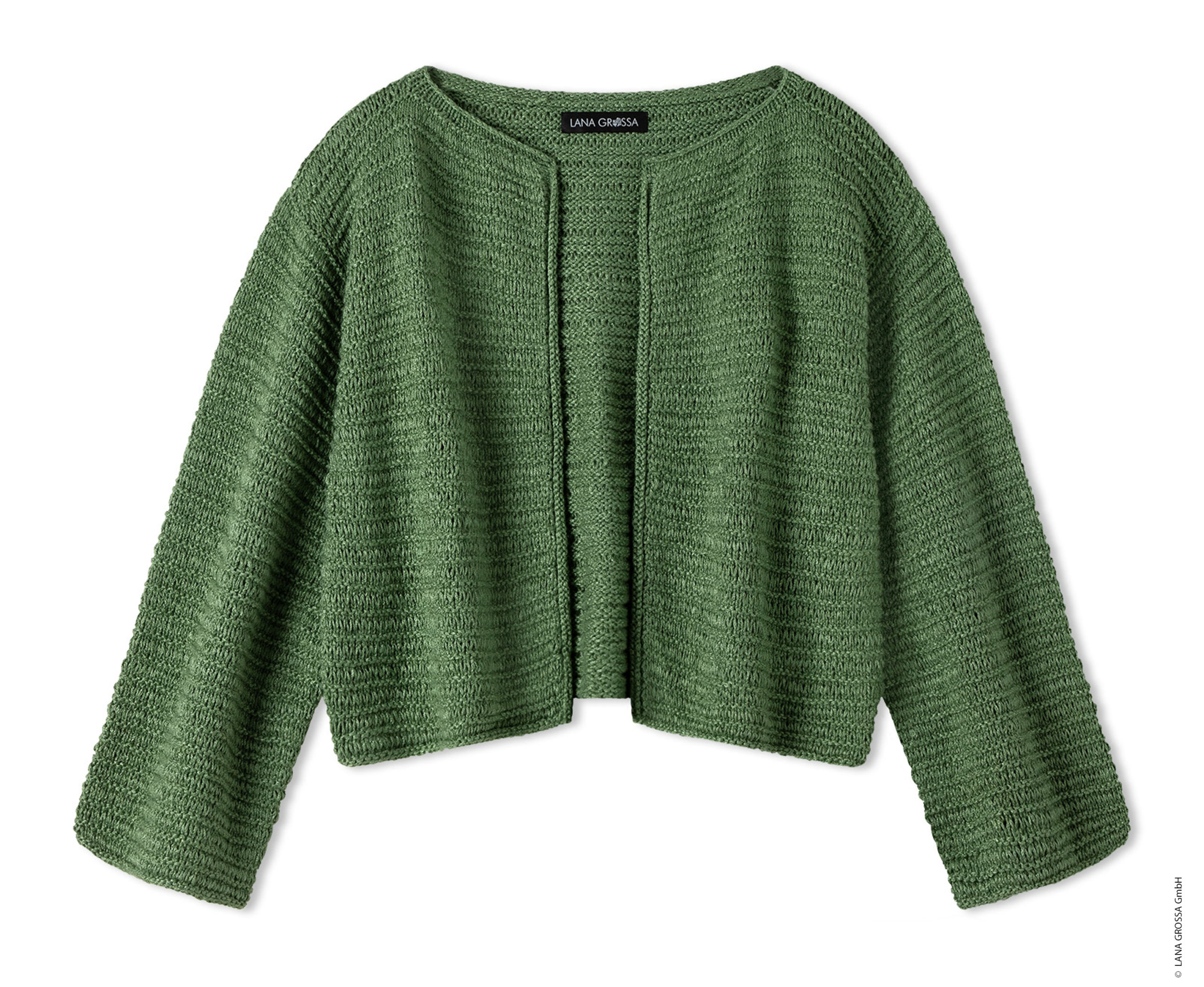 Strickset Jacke Mit Fallmaschenmuster Aus Linarte Von Lana Grossa 2 Strickset Jacke Mit Fallmaschenmuster Aus Linarte Von Lana Grossa – Bild 2